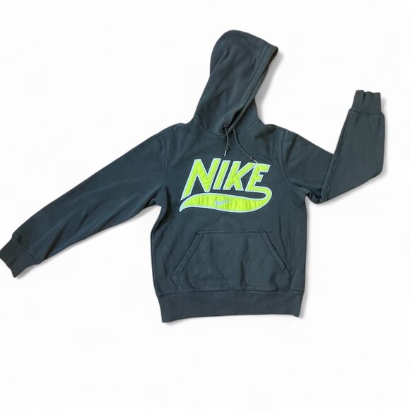 Nike Hunter Green Hoodie – Tennis Ball Green Appliqué Logo, Men’s Size Small - Picture 5 of 14